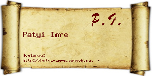 Patyi Imre névjegykártya